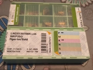 Insertos de carburo de fresado Walter LNGX 130708R-L55 WKP35G 10 piezas. LNGX 13 07 08 - Imagen 1 de 1