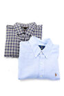 Michael Kors Ralph Lauren Blue Label Mens Dress Shirts Blue Size L Lot 2