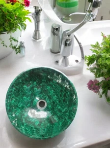 Lavabo lavabo in malachite 15" lavabo bagno e cucina fatto a mano decorazioni artistiche - Foto 1 di 7