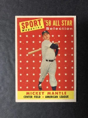 1958 Topps Mickey Mantle All Star 487; CENTERED, Focused, NO creases! - Image 1 of 2