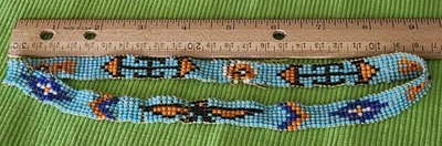 HANDCRAFTED Native American Design BEADED Hair Band Tribal Patterns HEADBAND - Image 1 of 4