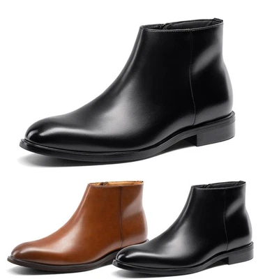 Botas Chelsea Para Hombre Cremallera Moda y Cómodas Bota de Vestir al Tobillo para Boda Fiesta Foto 1 de 4