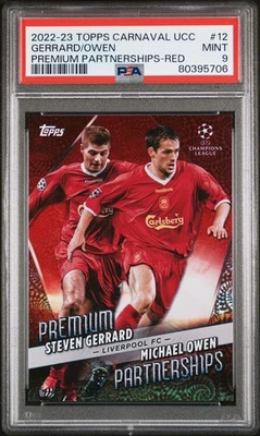 2022-23 TOPPS CARNAVAL UCC GERRARD/OWEN PREMIUM PARTNERSHIPS-RED /5 PSA 9 - Image 1 of 2