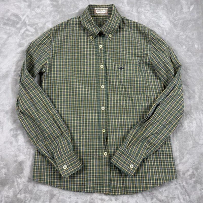 Camisa Thomas Burberry Para Hombre Pequeña Verde Amarillo Azul A Cuadros Abotonada Logo Bolsillo Foto 1 de 4