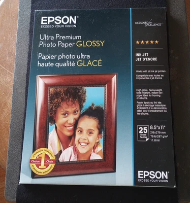 Epson Ultra Premium Glossy Photo Paper 8.5"x11" Glossy 25 Sheets  NOS - Unopened - Image 1 of 4