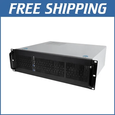 3U Server Chassis Rackmount Case - 4x 3.5" Bays, ATX Compatible, Quiet Cooling - Image 1 of 4