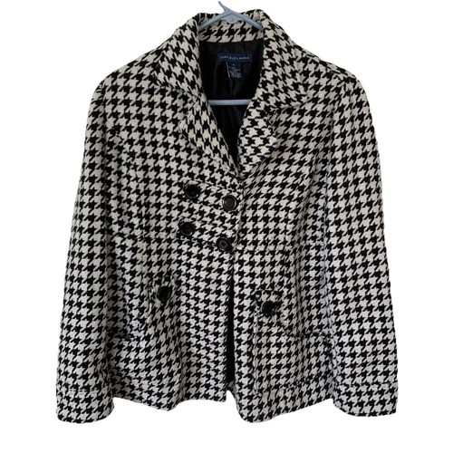 OFF WHITE Garfield & Marks Chic giacca pied de poule nero e bianco sporco pavone medio