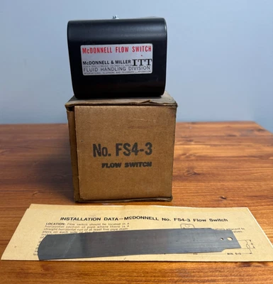 Interruptor de flujo McDonnell & Miller FS4-3 - Nuevo stock antiguo con paleta e instrucciones Foto 1 de 4