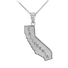 .925 Sterling Silver California Golden State Map United States Pendant Necklace