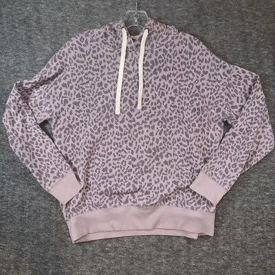 Buffalo David Bitton Womens Hoodie Sweatshirt Purple Leopard Print Fleece Sz S - Image 1 of 4