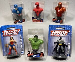Lot of 6 Marvel DC Paper Weights & Figurines Hulk Wonder Woman Spider-Man Batman