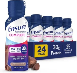 (24 Pack) Ensure COMPLETE Chocolate Nutrition Shake, Meal Replacement, 10 Fl Oz - Picture 1 of 7