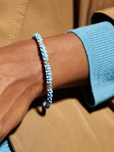 Lagos Silver Station Ceramic Caviar Bracelet blue turquoise 5mm $505 New L New 8 - Picture 1 of 7