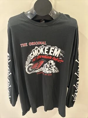 Dudley Perkins Long Sleeve T-Shirt Size 3XL Smoke Em Till the Wheels Fall Off 90 - Image 1 of 4