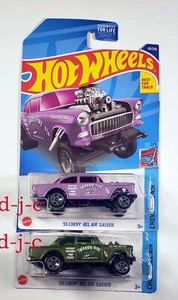 2022 Hot Wheels CHEVY BEL-AIR #13 1955 Chevy Bel Air Green and Purple Lot of 2 - Bild 1 von 3