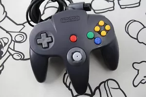 NINTENDO 64 N64 CONTROLLER JOYSTICK MANDO NEGRO / BLACK OFICIAL ORIGINAL - Imagen 1 de 3