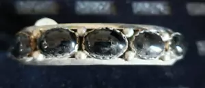 Bracciale vintage Navajo fatto a mano argento sterling 5 pietre ovale onice nera - Foto 1 di 2