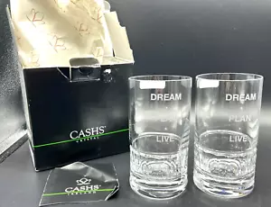 Cashs Crystal Dunloe Highball Glasses 24838C NIB Designed in Ireland Set of 2 - Picture 1 of 22