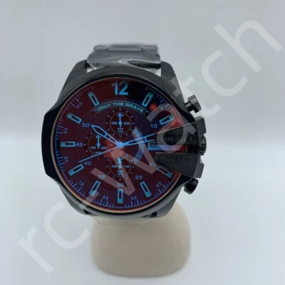 Nuevo Diesel DZ4318 Mega Chief esfera negra cronógrafo acero inoxidable reloj para hombres Foto 1 de 3