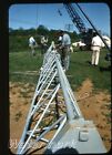 1950 diapositive photo grue équipement lourd antenne construction tour 