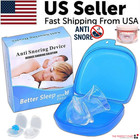 Anti Snoring Sleep Aid Device Silicone Tongue Mouthpiece Snore Stopper With Case