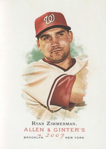 2007 Topps Allen & Ginter Baseball #220 Ryan Zimmerman Washington Nationals