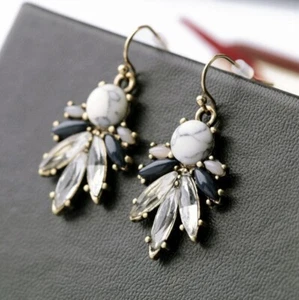 fashion drop gem marble effect earrings - Picture 1 of 6