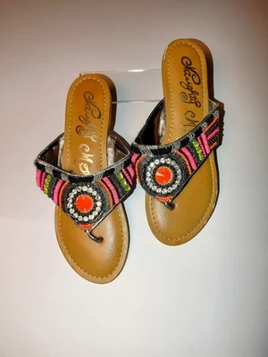 Naughty Monkey SZ 8M Electric Shine Fuchsia Sequin Embellished Flat Sandals NWOT - Image 1 of 4