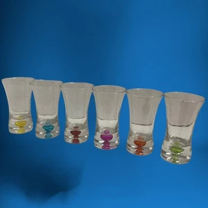 Rainbow Pride Glass Blown Color Bubble Set of 6 Shot Glasses June Drank - Picture 1 of 13
