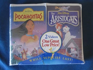 DISNEY ANIMATION POCAHONTAS + ARISTOCATS VHS MOVIE SET NEW/SEALED! FREE SHIP! - Picture 1 of 3