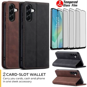 For Samsung Galaxy A26 5G Flip Wallet Pouch Leather Case Cover / Tempered Glass - Picture 1 of 30
