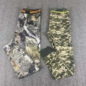 Lot 2 Men’s Thermal Base Layer Pants Mossy Oak Camo & US Army Digital Camo Sz L - Picture 1 of 15