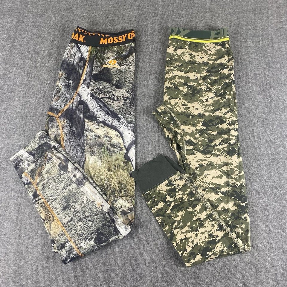 Lot 2 Men’s Thermal Base Layer Pants Mossy Oak Camo & US Army Digital Camo Sz L - Image 1 of 4