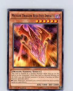Yu-Gi-Oh TCG Meteor Dragon Red-Eyes Impact INOV-EN028 1st Edition Rare NM - Picture 1 of 2