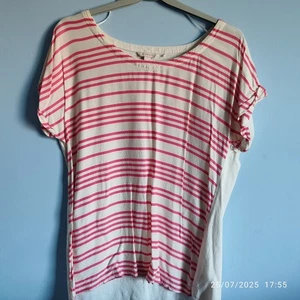 ESPRIT Women's Striped Scoop Neck Short Sleeve Tee Shirt Size UK12 Pre Worn - Picture 1 of 11