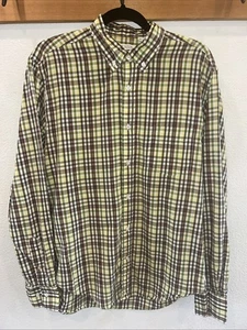 Gustin Shirt Men's CL XL Red Yellow Plaid Oxford Button Down Dress Casual USA - Picture 1 of 7