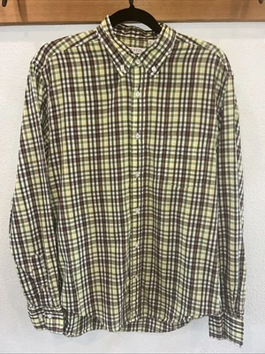 Gustin Shirt Men's CL XL Red Yellow Plaid Oxford Button Down Dress Casual USA - Image 1 of 4