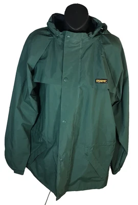 Stearns Dry Wear Rain Jacket Men's M Coat Green Zip Snap Fishing Hunting Chores - Image 1 of 4