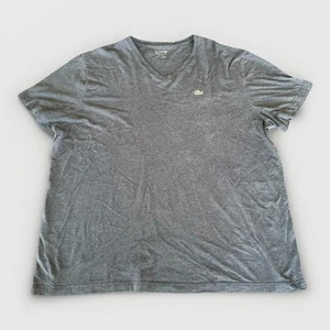 Lacoste Shirt Mens 9 4XL Heather Gray Blue V Neck T Shirt Pima Premium Cotton - Picture 1 of 6
