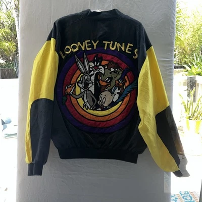 Looney Tunes Bomber Jacket - Jeff Hamilton  Coat Bugs Taz, Size Men’s M - Image 1 of 4