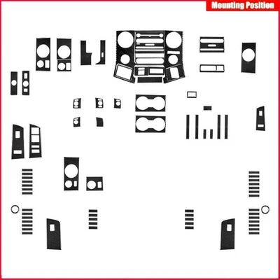 Carbon Fiber Interior Full Set Cover Trim Kit For Ford F-250/350/450/550/650/750 Foto 1 de 4