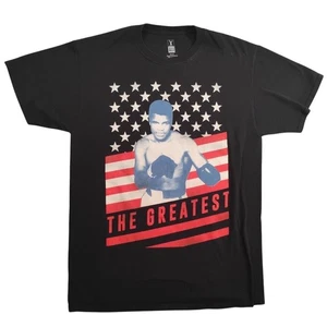 ALI Shirt Herren Medium schwarz The Greatest Boxing Grafik USA Flagge Sterne Streifen - Bild 1 von 7
