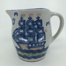 New ListingVintage M.A. Hadley Pottery Pitcher Jug Ship Boat Low Tide Hand Painted Signed
