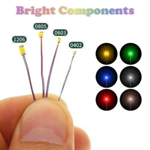 Wired SMD Micro Litz Pre-Soldered LED - 0402, 0603, 0805, 1206 - UK Seller - Picture 1 of 3