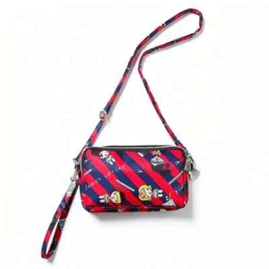 Women's Zipper Coin Purse, Mobile Phone Bag, Travel Wallet (Red Stripe) - Picture 1 of 5