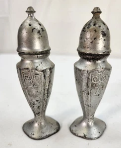 Vintage Antique Avon Pewter Feb 21 1928 Salt And Pepper Shakers Metal Rare A2747 - Picture 1 of 9
