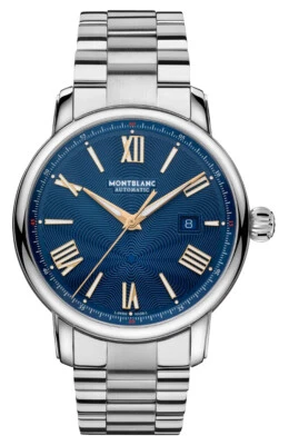 Limited Ed. Montblanc Star Legacy Automatic Steel Blue Dial Mens Watch 130957 - Image 1 of 4