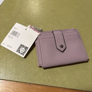 Anne Klein Lavender PU Cardholder Great Condition 4.75x3.5x.5" - Picture 1 of 5