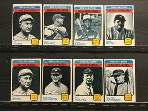 1973 Topps Baseball All-Time Leader Set #'s 471-478 Ruth, Gehrig, Cobb Sku42C - Picture 1 of 2