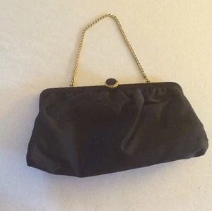 Fabulous Vintage Black Satin Evening Purse! Excellent Condition! - Picture 1 of 6